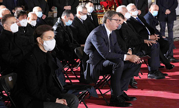 Metropolitan of Volokolamsk Hilarion Attends the Funeral of His Holiness Irinej Patriarch of Serbia