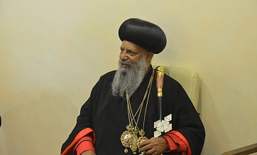 Head of Ethiopian Orthodox Tewahedo Church Abune Mathias was met by Metropolitan Hilarion of Volokolamsk