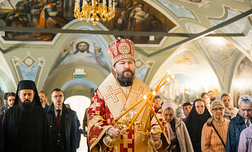 Митрополит Иларион совершил Литургию в престольный праздник московского храма святых мучеников Михаила и Феодора на Черниговском подворье