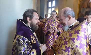 Patriarch Kirill congratulates Metropolitan Hilarion of Volokolamsk on the 10th anniversary of his service as DECR chairman